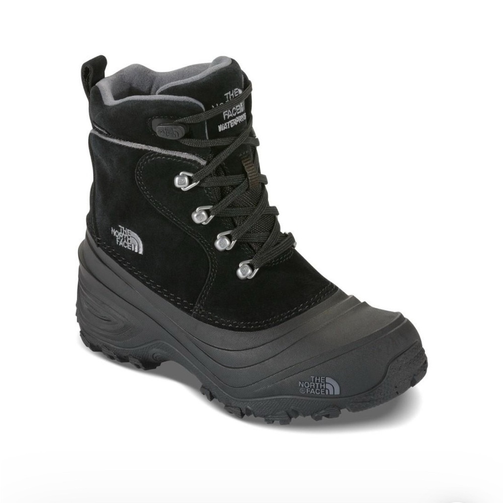 THE NORTH FACE CHILKAT LACE II WINTER BOOTS KIDS size 5 black gray snow